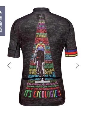 Cycling Jersey with Multicolor Typography Back Panel HILL CYCOLOGY JERSEY